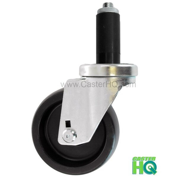 4"x1-1/4" Swivel Caster, Polyolefin Wheel, 1-1/8" Expanding Stem ,